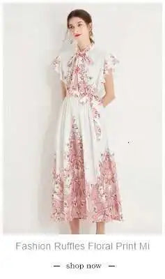 Women Maxi Chiffon Dress Summer Bohemian Rabbits Flower Porcelain Print Clothing Floor Length Flare Sleeve Long Vestidos