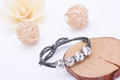 Simple Basic Flash Crystal Rhinestone Headbands Elastic Hair Bands Rope Tie Hairbands Christmas Gifts Girls Women Accessories