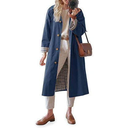 Imily Bela Women'S Long Trench Coat Single Breasted Oversized Windproof Overcoat Fashion Outerwear