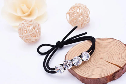 Simple Basic Flash Crystal Rhinestone Headbands Elastic Hair Bands Rope Tie Hairbands Christmas Gifts Girls Women Accessories