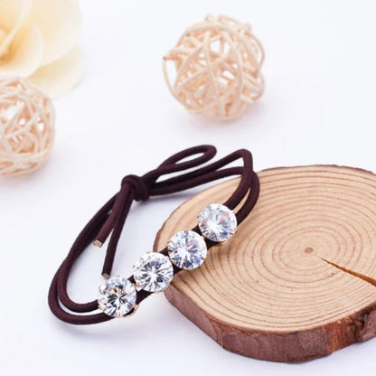 Simple Basic Flash Crystal Rhinestone Headbands Elastic Hair Bands Rope Tie Hairbands Christmas Gifts Girls Women Accessories