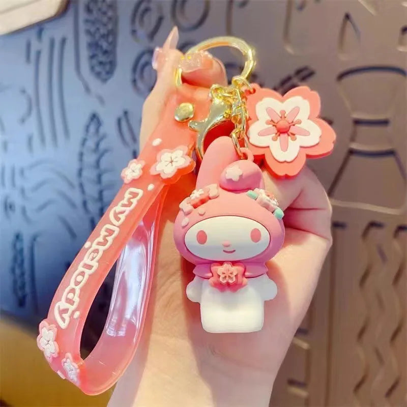 Hello Kitty Sanrio Cartoon Keychain Kawaii Key Ring Cute Kuromi Couple Bag Car Rings Pendant for Women Accessories Girl Gift