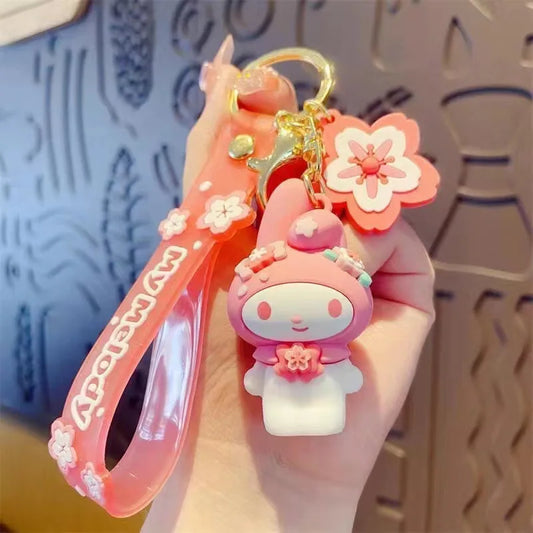 Hello Kitty Sanrio Cartoon Keychain Kawaii Key Ring Cute Kuromi Couple Bag Car Rings Pendant for Women Accessories Girl Gift