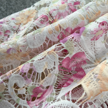 Vintage Hook flower hollow print button  High Waist Dress Chic Summer Beach Vestidos Women Long dress  women clothing