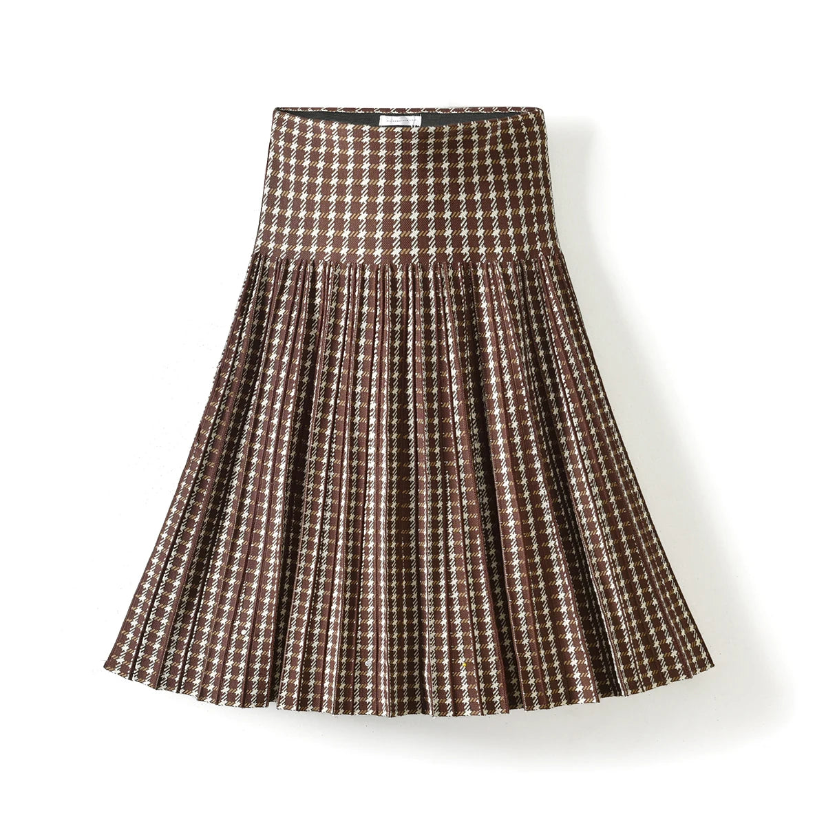 2024 Women Knitted Pleated Skirts Fashion High Waist Knit Dress Solid Color Female Classic Skirt