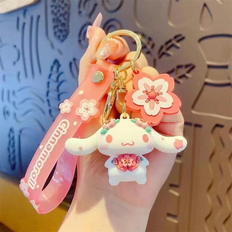 Hello Kitty Sanrio Cartoon Keychain Kawaii Key Ring Cute Kuromi Couple Bag Car Rings Pendant for Women Accessories Girl Gift