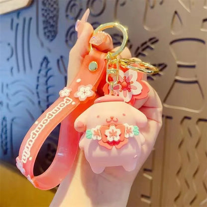 Hello Kitty Sanrio Cartoon Keychain Kawaii Key Ring Cute Kuromi Couple Bag Car Rings Pendant for Women Accessories Girl Gift