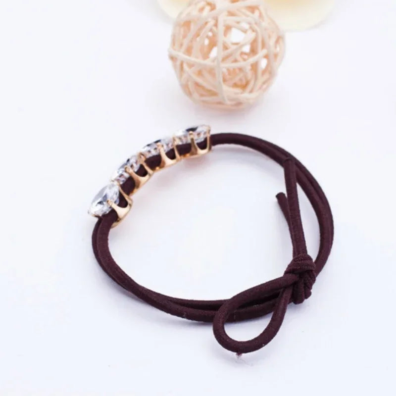 Simple Basic Flash Crystal Rhinestone Headbands Elastic Hair Bands Rope Tie Hairbands Christmas Gifts Girls Women Accessories
